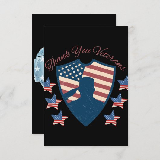 感謝の意を表す退役軍人 サンキューカード (正面/裏面)