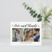 感謝の愛の編集可能な色ありがとうポストカード ポストカード (スタンド正面)