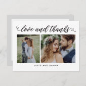 感謝の愛の編集可能な色ありがとうポストカード ポストカード (正面/裏面)