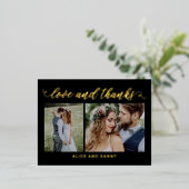 感謝の愛フォイルありがとうはがき 箔シーズンポストカード (立ち正面)