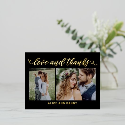 感謝の愛フォイルありがとうはがき 箔シーズンポストカード (立ち正面)