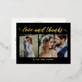 感謝の愛フォイルありがとうはがき 箔シーズンポストカード (正面/裏面)