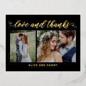 感謝の愛フォイルありがとうはがき 箔シーズンポストカード (正面)