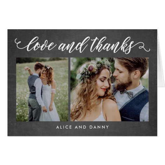 感謝の愛結婚のサンキューカード (正面横)