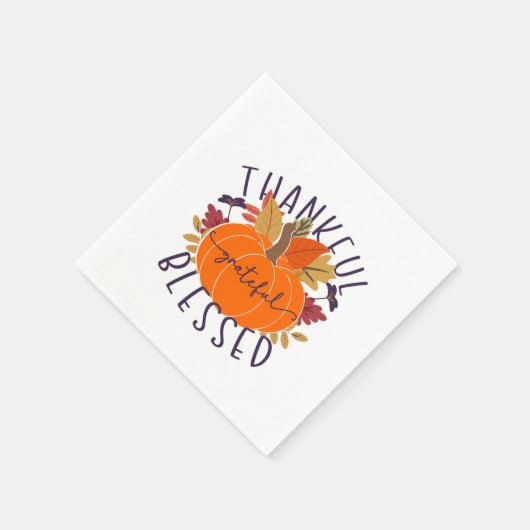 感謝の感謝のパンプキ賛美ンを与える スタンダードカクテルナプキン (角)