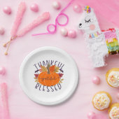 感謝の感謝のパンプキ賛美ンを与える ペーパープレート (パーティー)