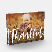 感謝の感謝のブラシスクリプトモダン フォトブロック (左)