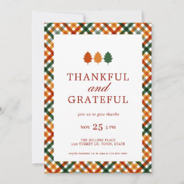 感謝の感謝のモダン感謝ディナーパーティー 招待状