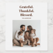 感謝の感謝の写真賛美撮影 ワインラベル (シングルラベル)