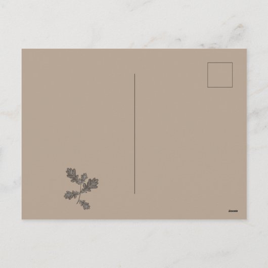 感謝の感謝の家族の名前Taupe Plaid シーズンポストカード (裏面)