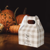 感謝の感謝の家族の名前Taupe Plaid フェイバーボックス