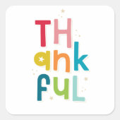 感謝の感謝の明モダンるいカラフル型 スクエアシール (正面)