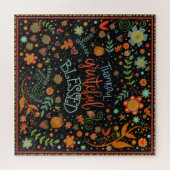 感謝の感謝の賛美感謝のおもしろいフローラ ジグソーパズル (横)