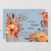 感謝の感謝の賛美感謝祭の挨拶 シーズンカード (正面/裏面)