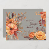 感謝の感謝の賛美感謝祭の挨拶 シーズンカード (正面/裏面)