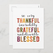 感謝の感謝の賛美感謝祭 シーズンポストカード (正面/裏面)