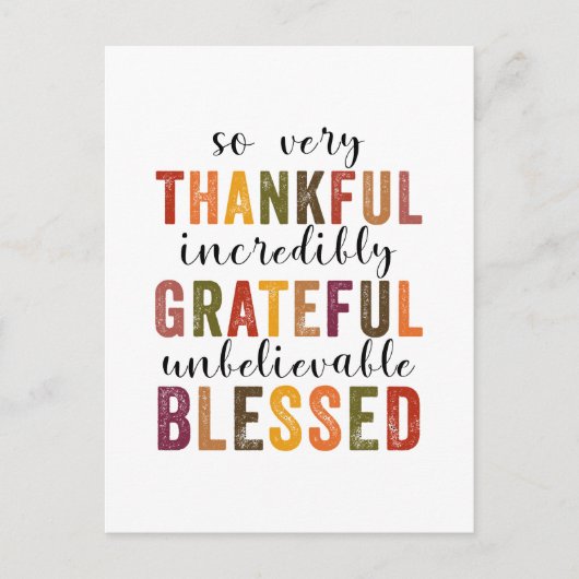 感謝の感謝の賛美感謝祭 シーズンポストカード (正面)