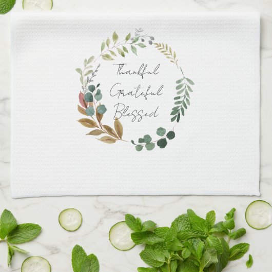 感謝の感謝の賛美紅葉感謝祭 キッチンタオル (折り畳み)