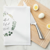 感謝の感謝の賛美紅葉感謝祭 キッチンタオル (四つ折り)