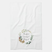 感謝の感謝の賛美紅葉感謝祭 キッチンタオル (縦)