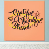 感謝の感謝の賛美贈り物 キャンバスプリント (インサイチュ (ウッドフロア))