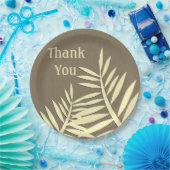 感謝の感謝の食事の茶色の葉シルエット ペーパープレート (パーティー)