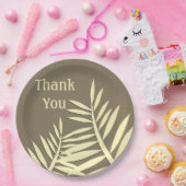 感謝の感謝の食事の茶色の葉シルエット ペーパープレート (パーティー)