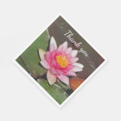 感謝の感謝の食事ピンクの水ゆりの写真 スタンダードランチョンナプキン (角)