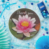 感謝の感謝の食事ピンクの水リリー ペーパープレート (パーティー)