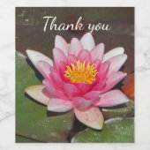 感謝の感謝ウォーターリリーフローラ写真 ワインラベル (シングルラベル)