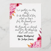 感謝の感謝ピンク紅葉カボチャ 箔シーズンカード (裏面)