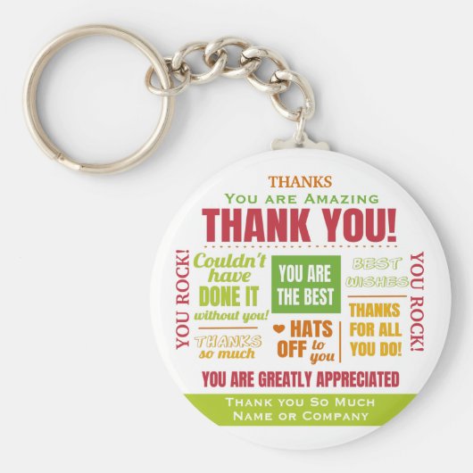 感謝の感謝引用文 キーホルダー (正面)