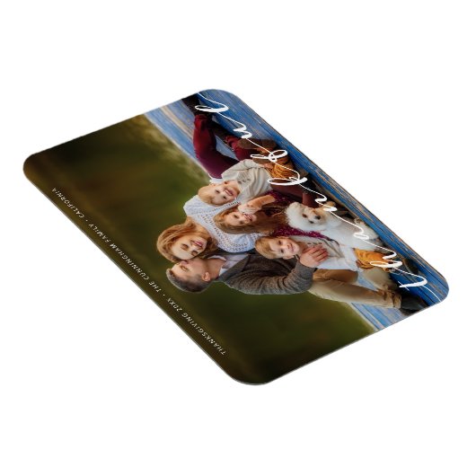 感謝の感謝祭のシンプル台本の家族写真 マグネット (右側)