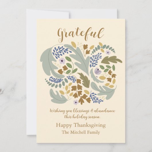 感謝の感謝祭の発表 案内状 (正面)