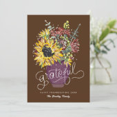 感謝の感謝祭の花束の写真 シーズンカード (スタンド正面)