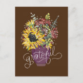 感謝の感謝祭の花束 シーズンポストカード (正面)