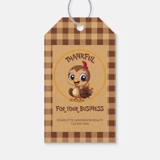 感謝の感謝祭トルコの休日 ギフトタグ (正面)