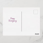 感謝の感謝祭ブーケ金ゴールド 箔シーズンポストカード (裏面)