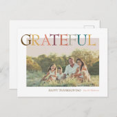 感謝の感謝祭ミニマリストの写真 シーズンポストカード (正面/裏面)