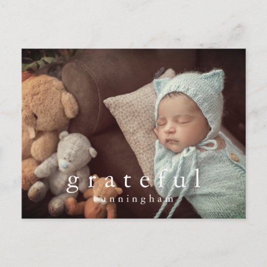 感謝の感謝祭モダン家族の写真 シーズンポストカード (正面)