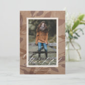 感謝の感謝祭自然の素朴リーフ写真 シーズンカード (スタンド正面)