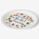 感謝の感謝祭賛美の葉秋 ペーパープレート (アングル)