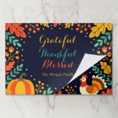 感謝の感謝祭賛美ランチョンマット ペーパーパッド (折り畳み)