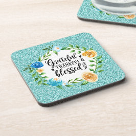 感謝の感謝賛美のフローラ水の色リース コースター