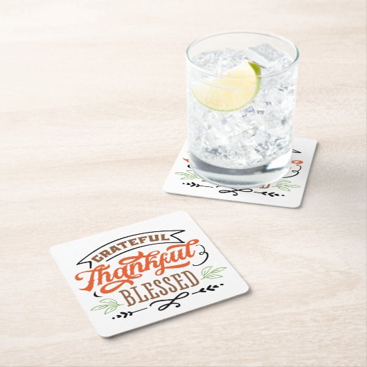 感謝の感謝賛美の休日のsqu スクエアペーパーコースター (インサイチュ)