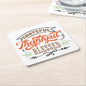 感謝の感謝賛美の休日のsqu スクエアペーパーコースター (アングル)