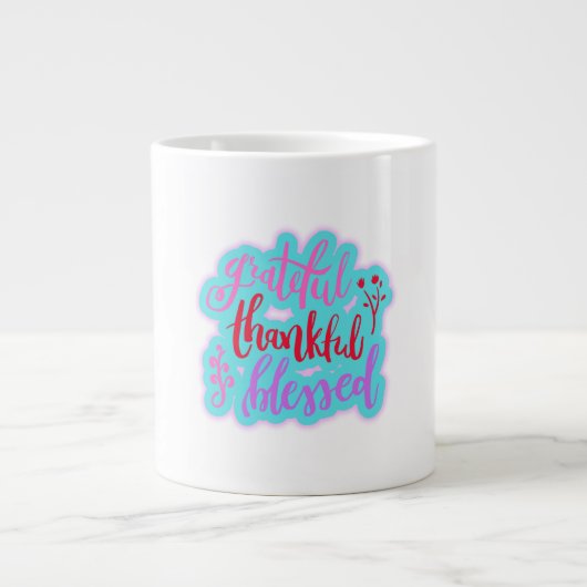 感謝の感謝賛美引用文 ジャンボコーヒーマグカップ (正面)