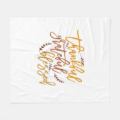 感謝の感謝賛美感謝引用文ホワイト フリースブランケット (正面(横))