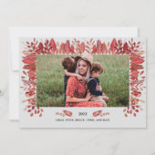 感謝の手で手紙を書いた休日のフォトカード 招待状 (裏面)