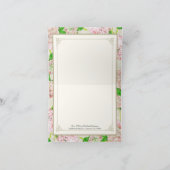 感謝の手紙 ピンクのハイドランジア レース 花柄 フォーマル サンキューカード (内部)